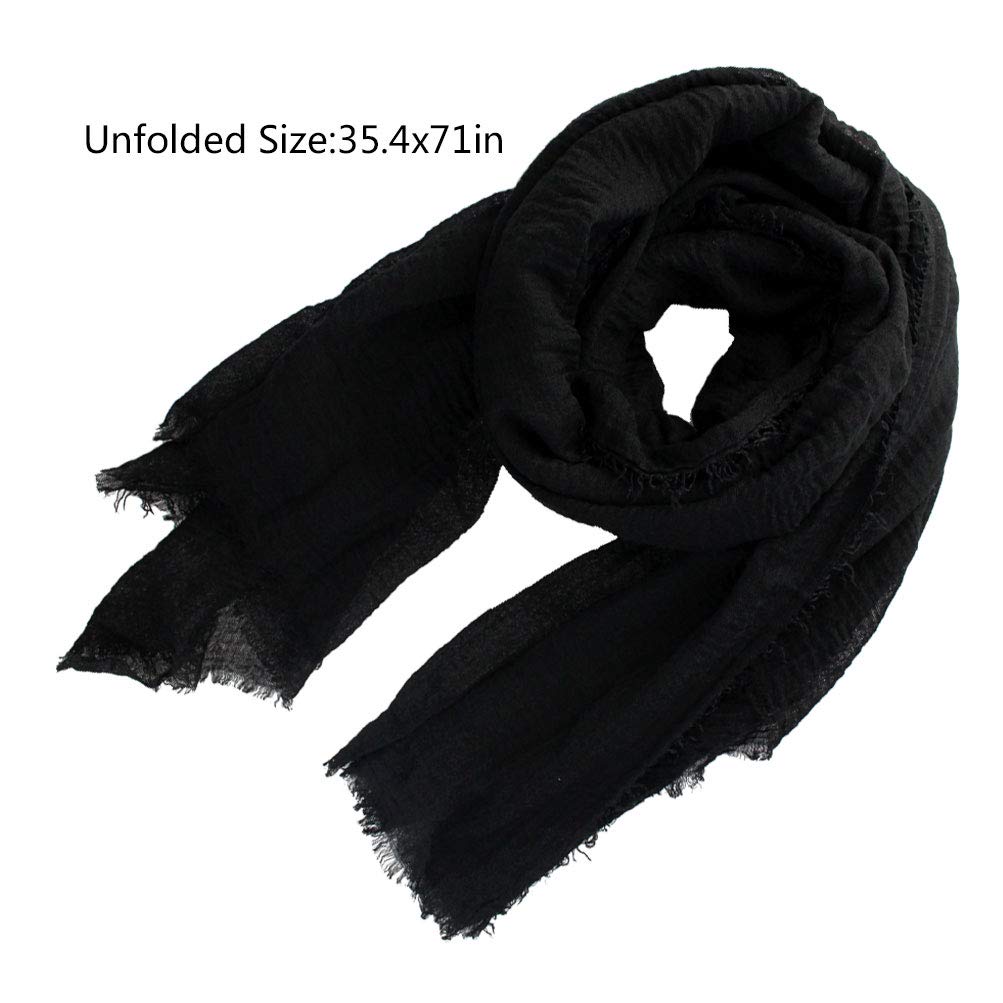 Women's Cotton Blend Crinkle Linen Beach Scarf Wrap