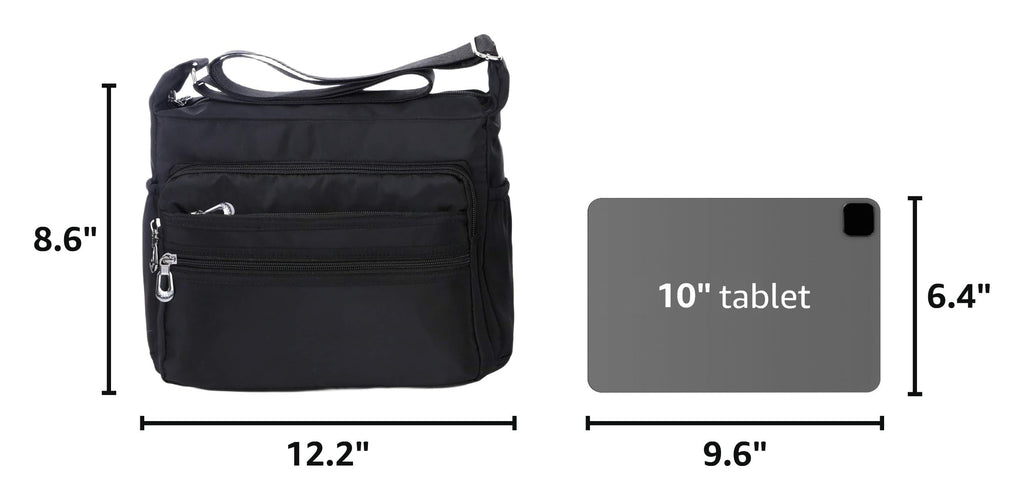Crossbody Bag for Women Waterproof Shoulder Bag Multi Pockets Nylon Purse