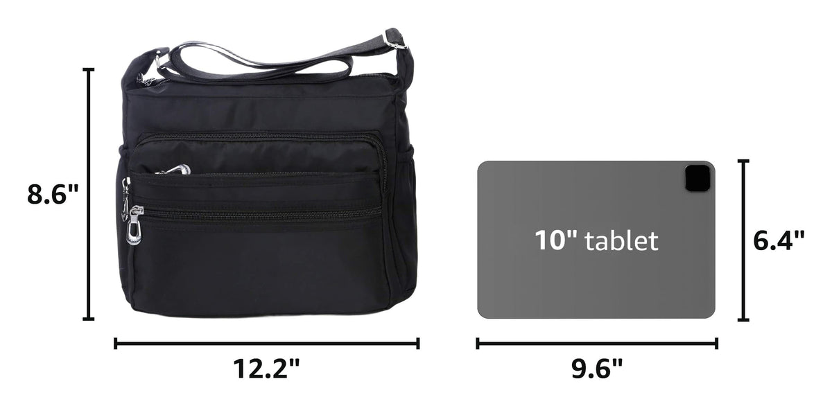 Crossbody Bag for Women Waterproof Shoulder Bag Multi Pockets Nylon Purse