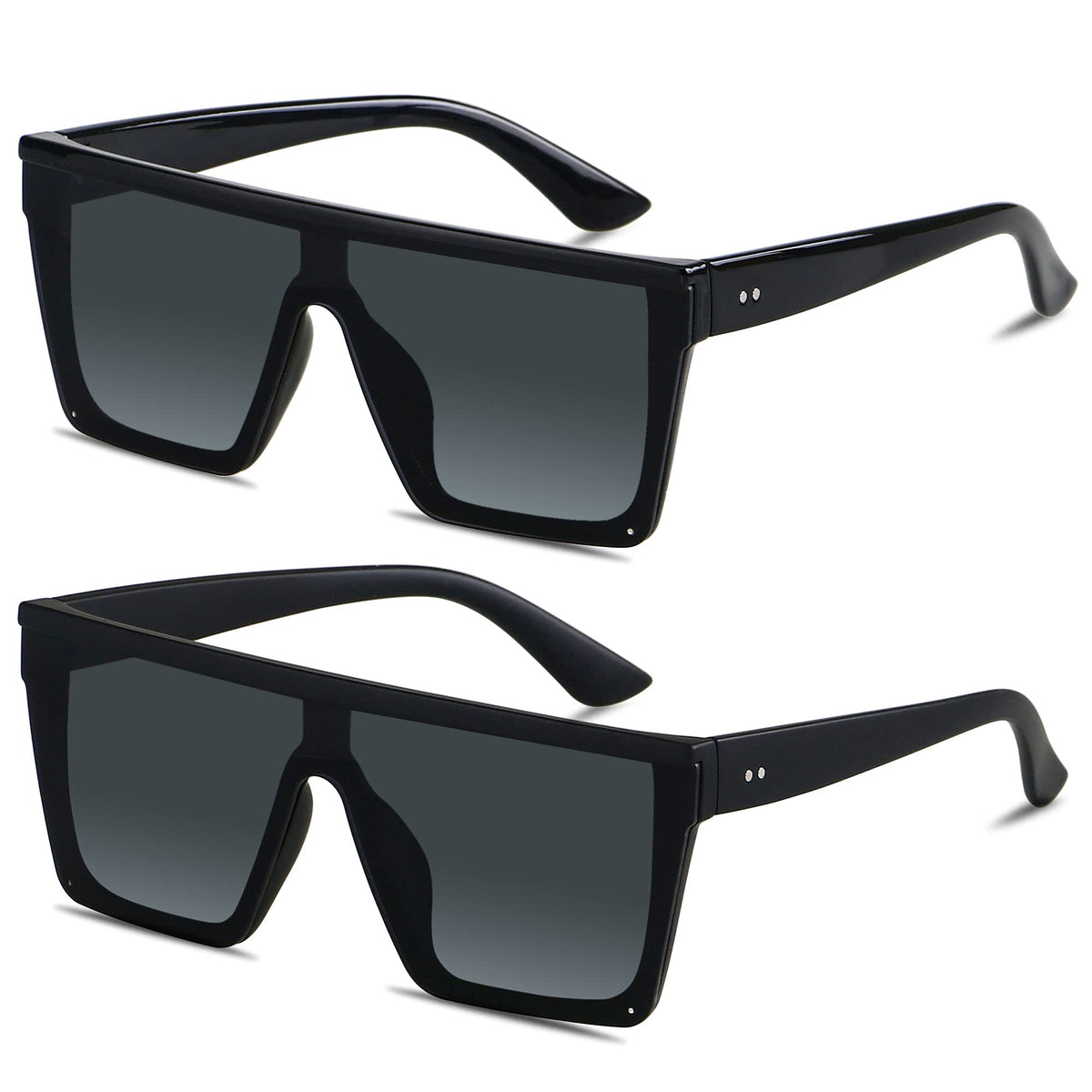 LYZOIT Oversized Square Flat-Top Sunglasses for Men and Women