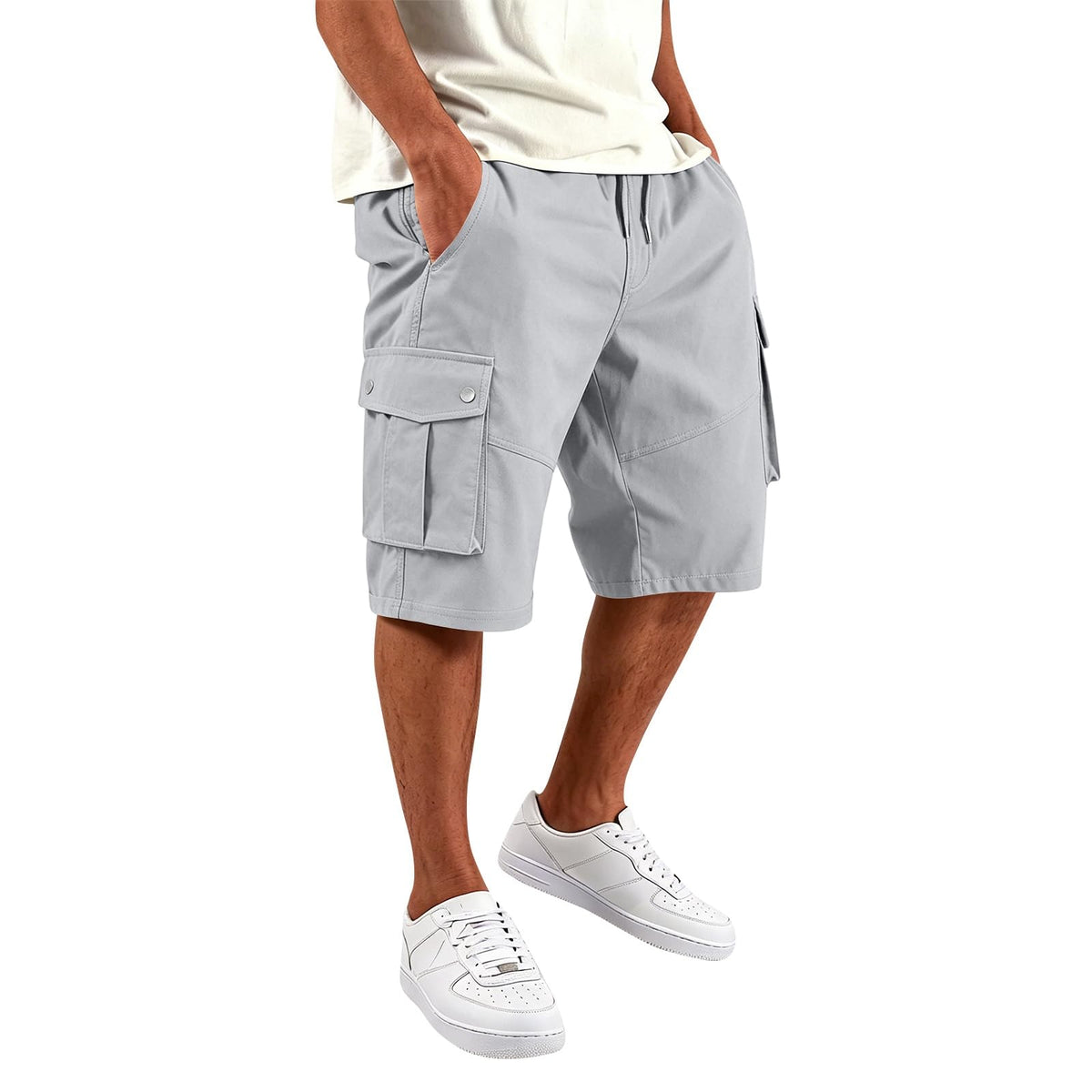 SGYCNGU Men's Stretch Cargo Shorts with Drawstring Waist
