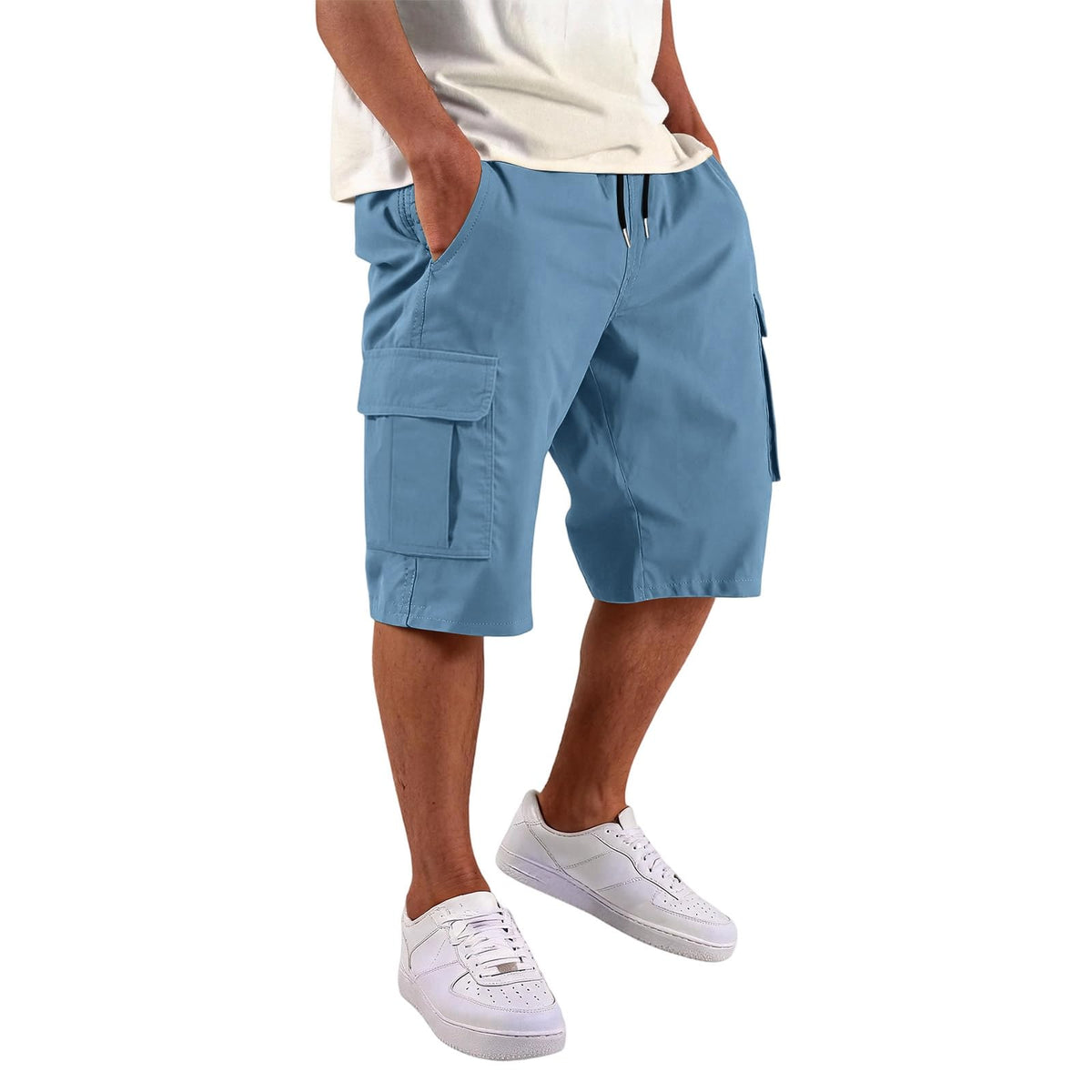 SGYCNGU Men's Stretch Cargo Shorts with Drawstring Waist