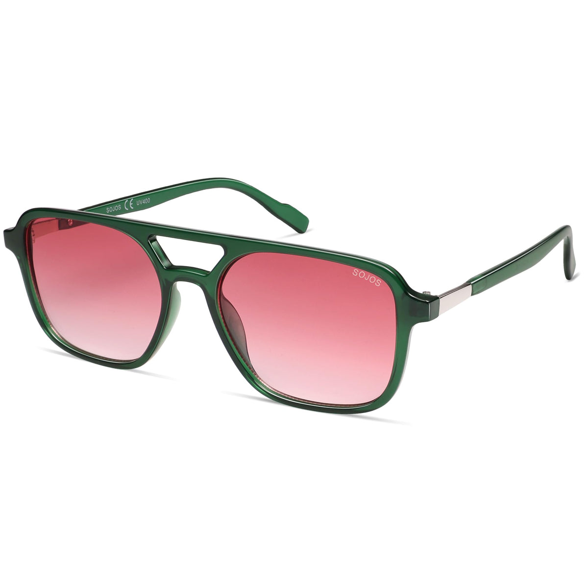 SOJOS Retro Aviator Rectangle Sunglasses for Men and Women