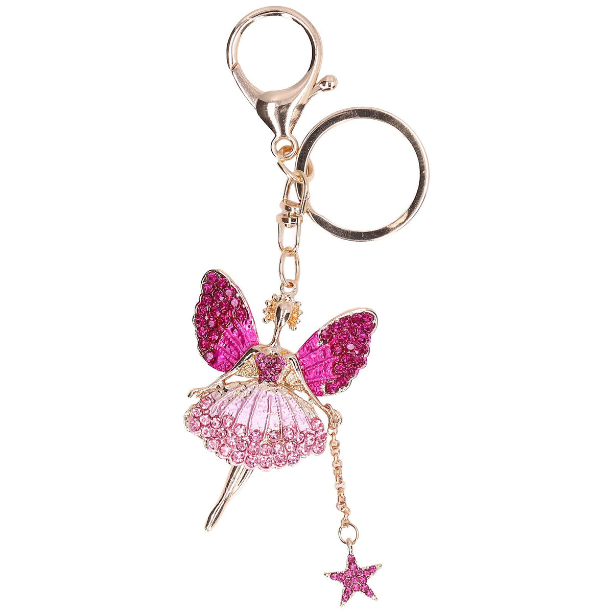Colorful Rhinestone Angel Keychain Charm for Handbags
