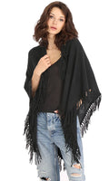 Minnie Rose Women's Cashmere Fringe Shawl Wrap