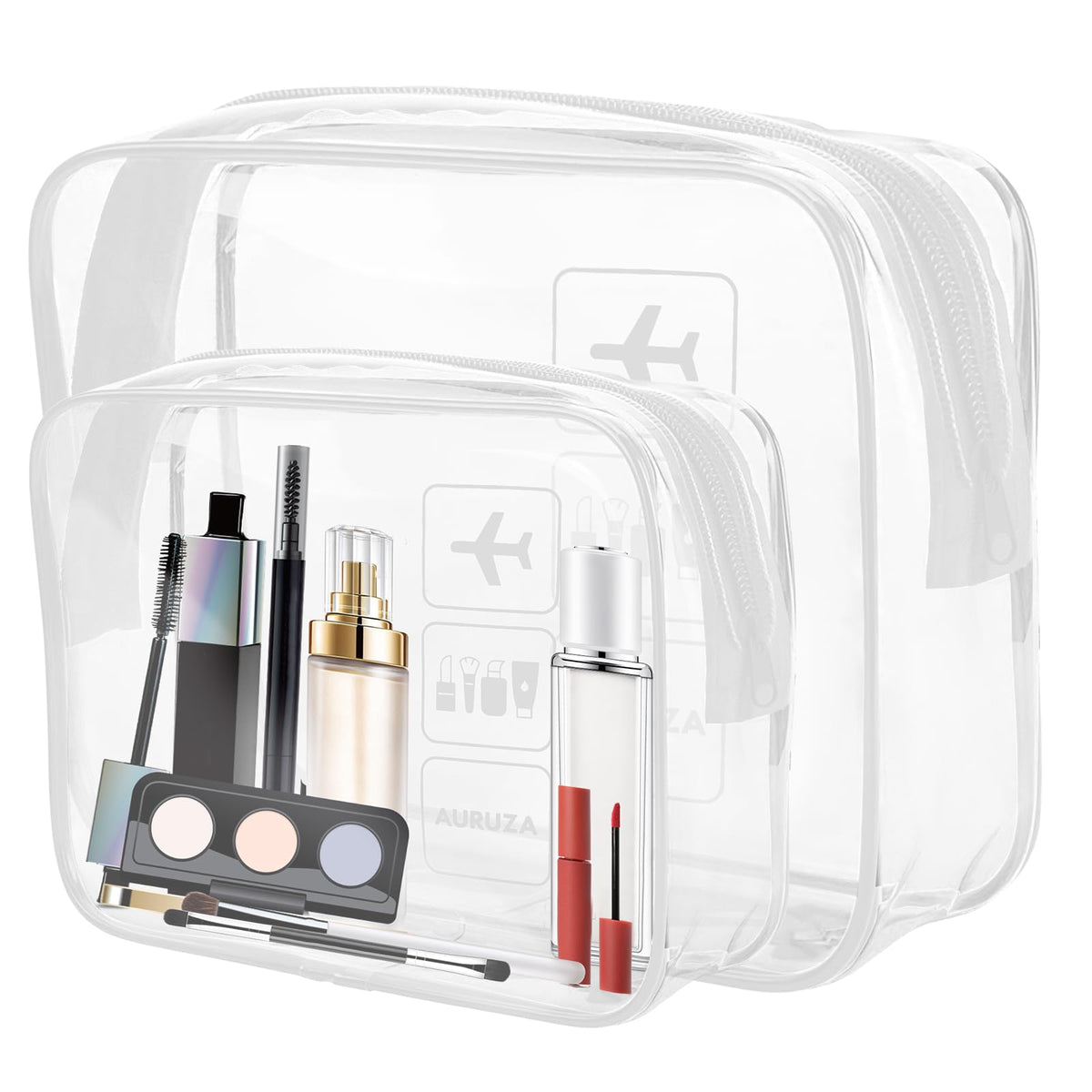 AURUZA TSA-Approved Clear Travel Makeup and Toiletry Bag