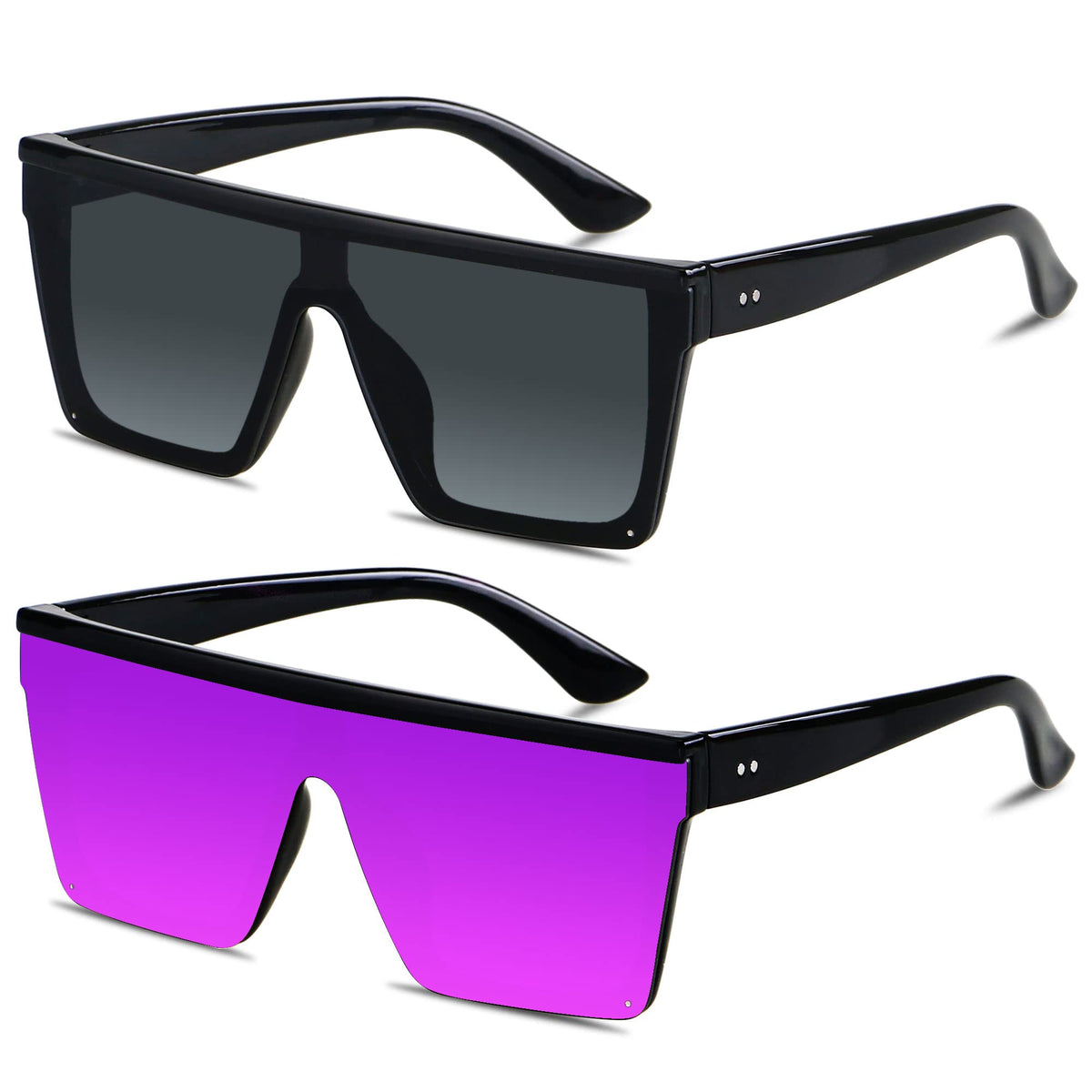 LYZOIT Oversized Square Flat-Top Sunglasses for Men and Women