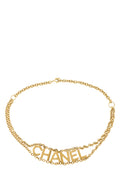 Chanel Pre-Loved Gold Hammered Logo Chain Belt for Women