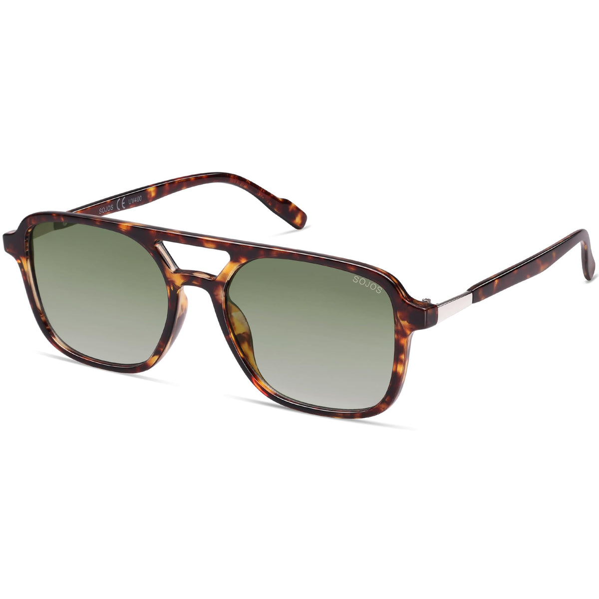 SOJOS Retro Aviator Rectangle Sunglasses for Men and Women