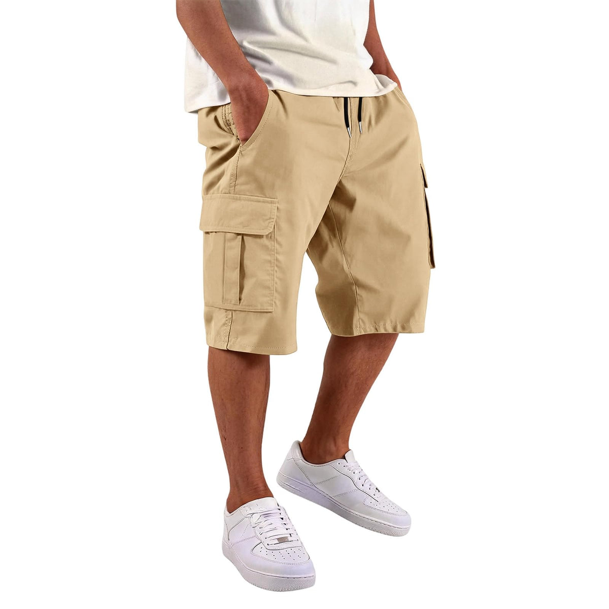 SGYCNGU Men's Stretch Cargo Shorts with Drawstring Waist