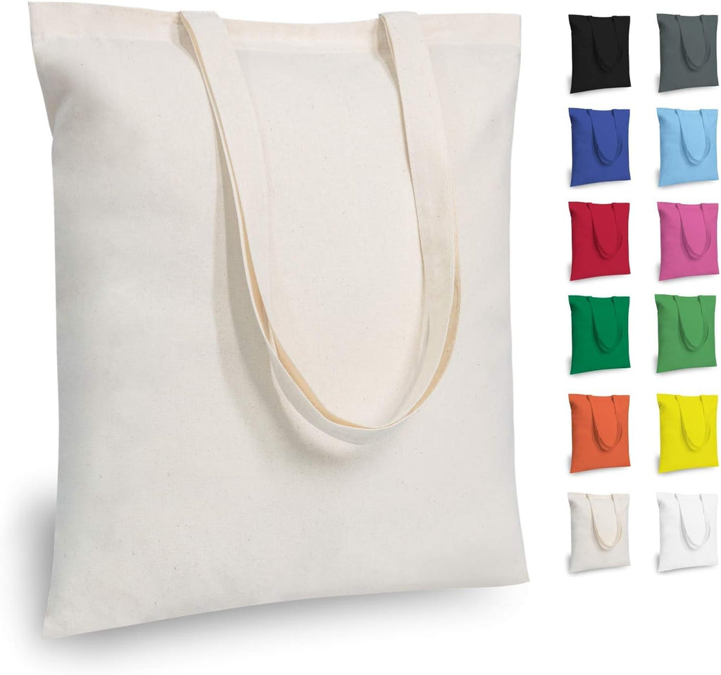 TOPDesign Cotton Tote Bags, Lightweight Medium Reusable Grocery Cloth Bags, for DIY, Advertising, Promotion, Gift, Activity