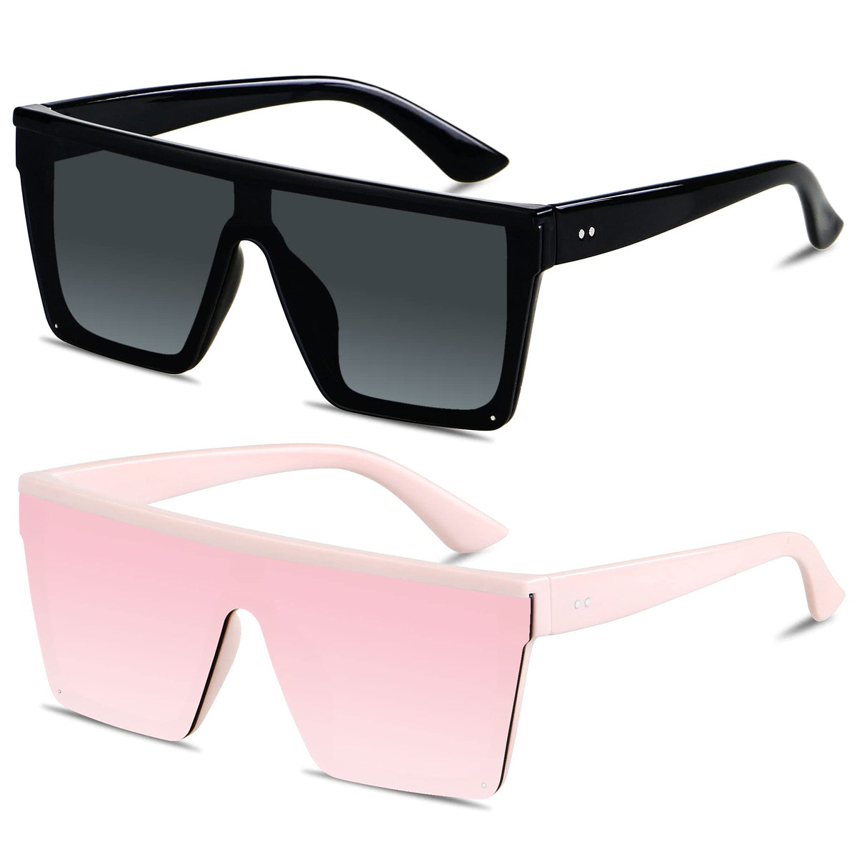 LYZOIT Oversized Square Flat-Top Sunglasses for Men and Women