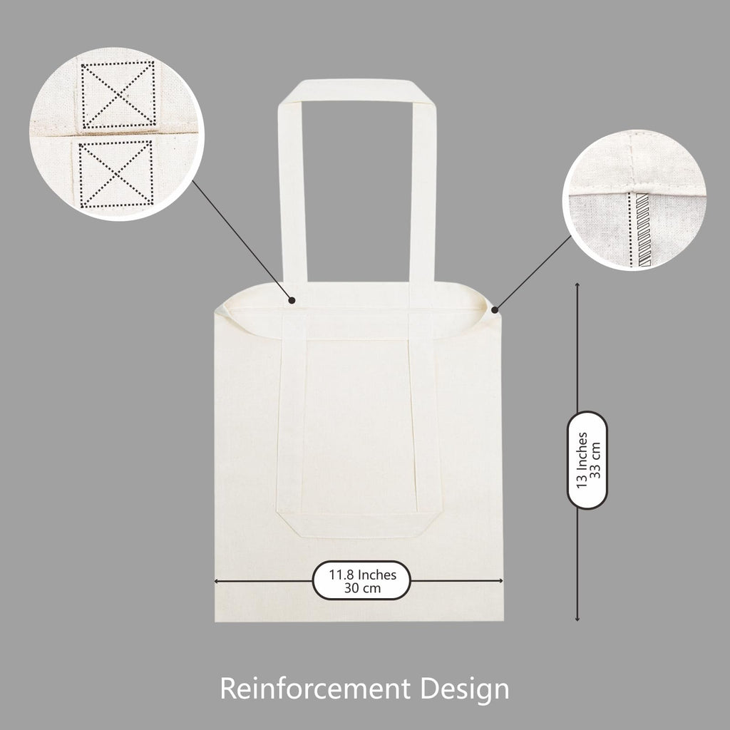 TOPDesign Cotton Tote Bags, Lightweight Medium Reusable Grocery Cloth Bags, for DIY, Advertising, Promotion, Gift, Activity