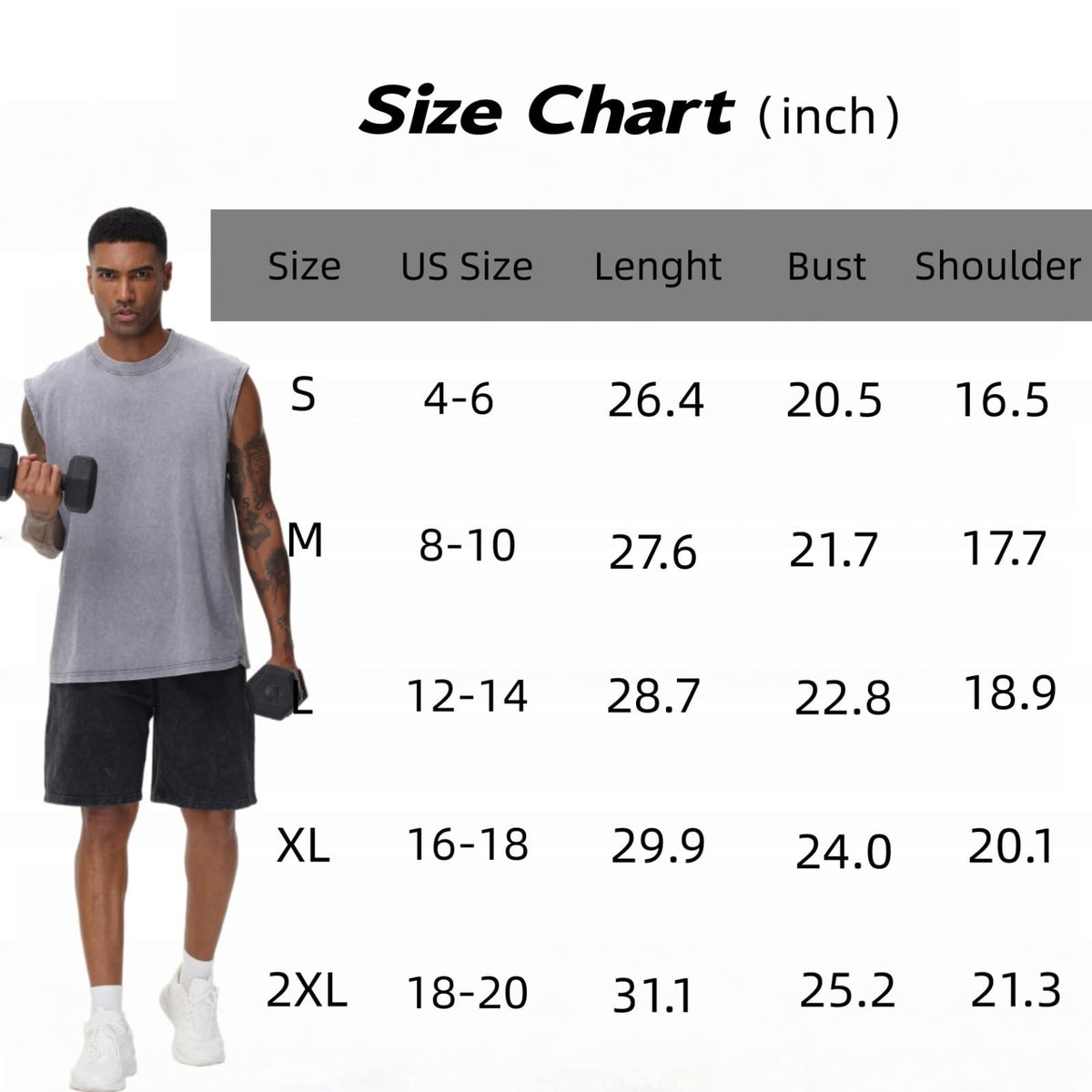SnowElve Mens Workout Tank Tops Sleeveless Tee Shirts Men Muscle Shirt Gym Acid Wash T Shirts Running Beach Loose Fit Tee