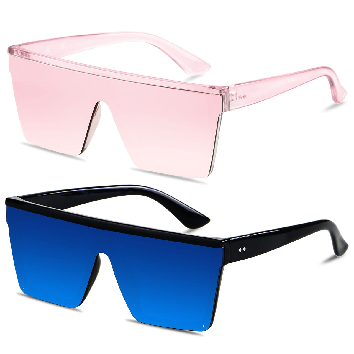 LYZOIT Oversized Square Flat-Top Sunglasses for Men and Women