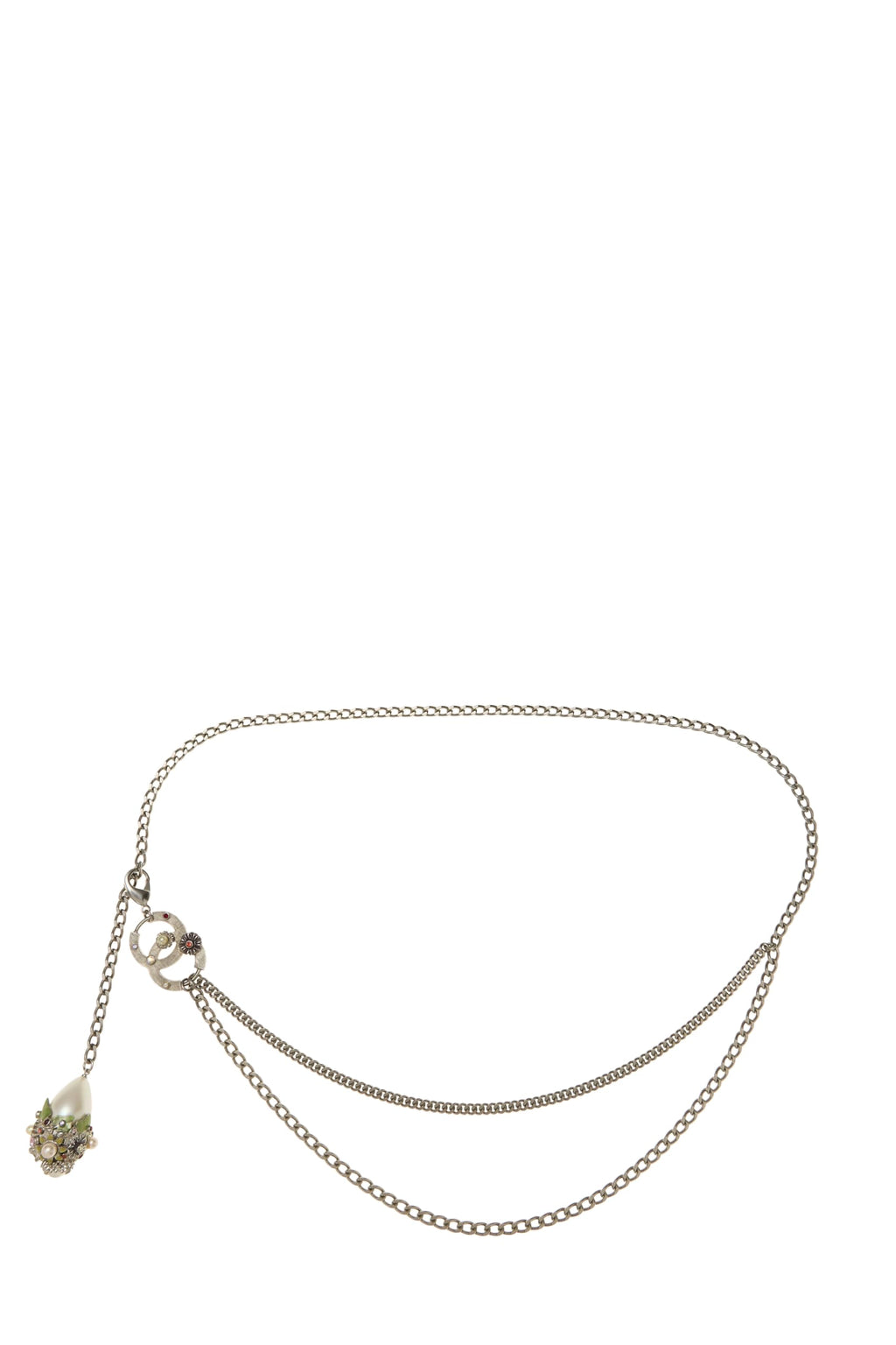 Chanel Pre-Loved Silver CC Chain Belt for Women