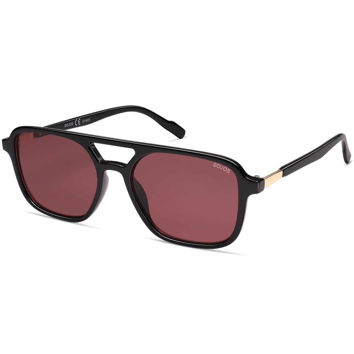 SOJOS Retro Aviator Rectangle Sunglasses for Men and Women