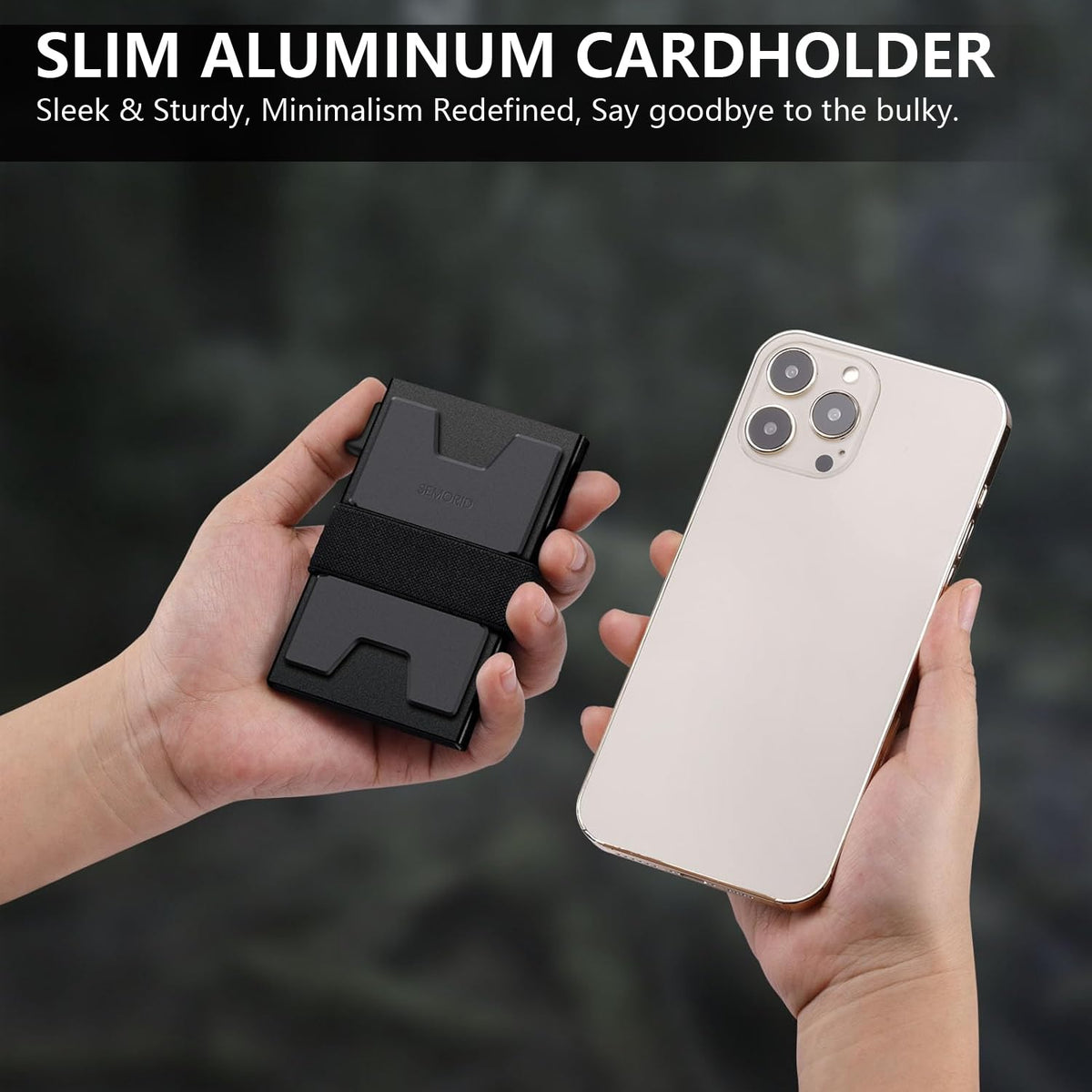 SEMORID Men's RFID Blocking Aluminum Pop-Up Wallet