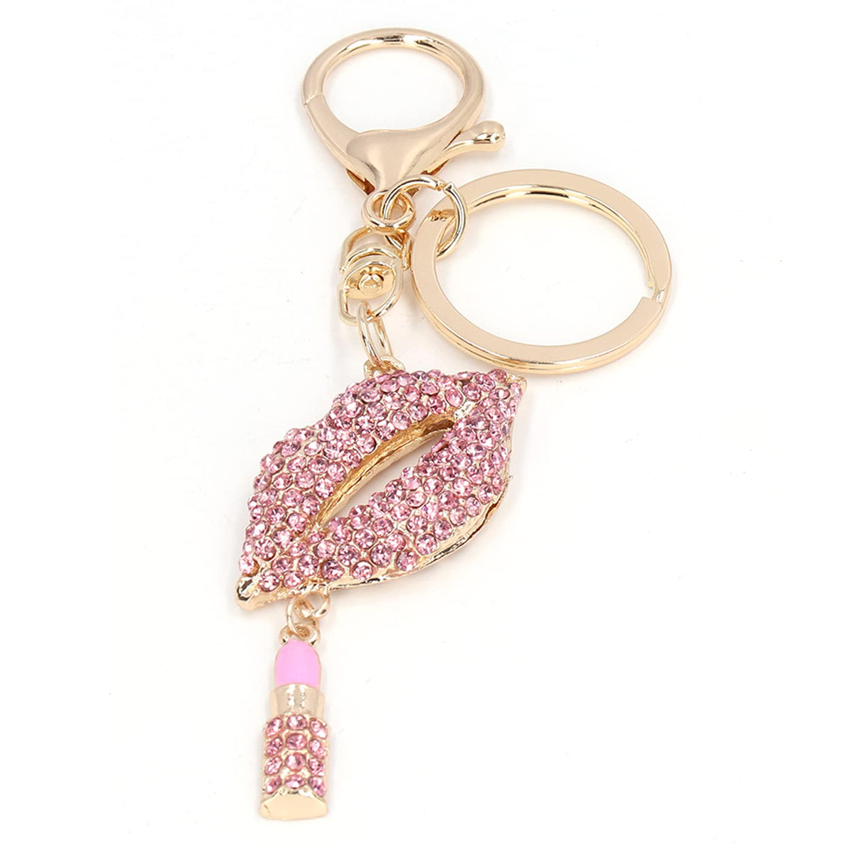 Rhinestone Lip Keychain Charm for Purses and Handbags