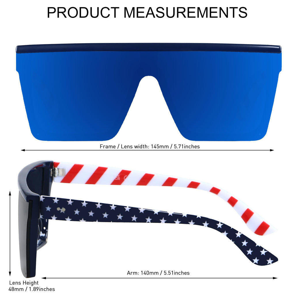 LYZOIT Oversized Square Flat-Top Sunglasses for Men and Women