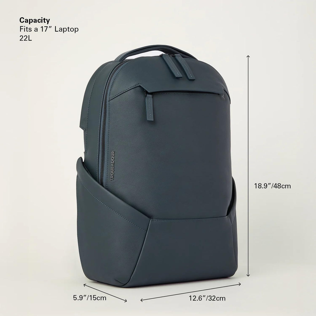Troubadour Apex Leather Backpack - 22L Innovative Waterproof Leather Laptop Backpack Fits Up to 17”