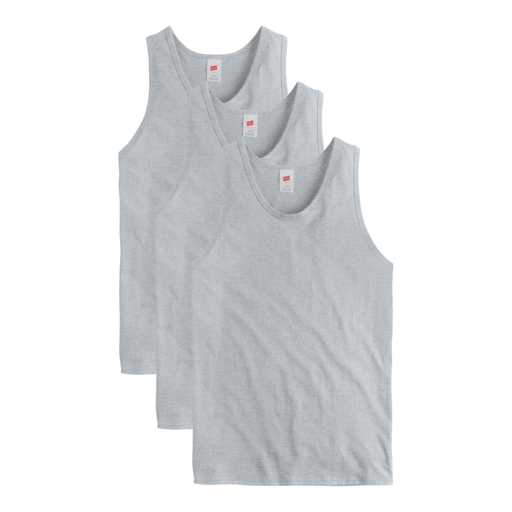 Hanes Men's Essentials Tank Top Pack, Midweight Cotton Tanks, Sleeveless Shirts, 3-Pack