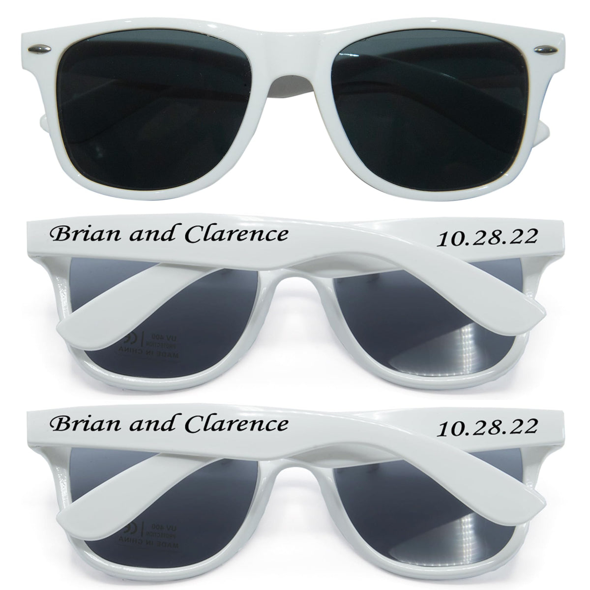 Personalized Custom Sunglasses for Weddings and Party Favors