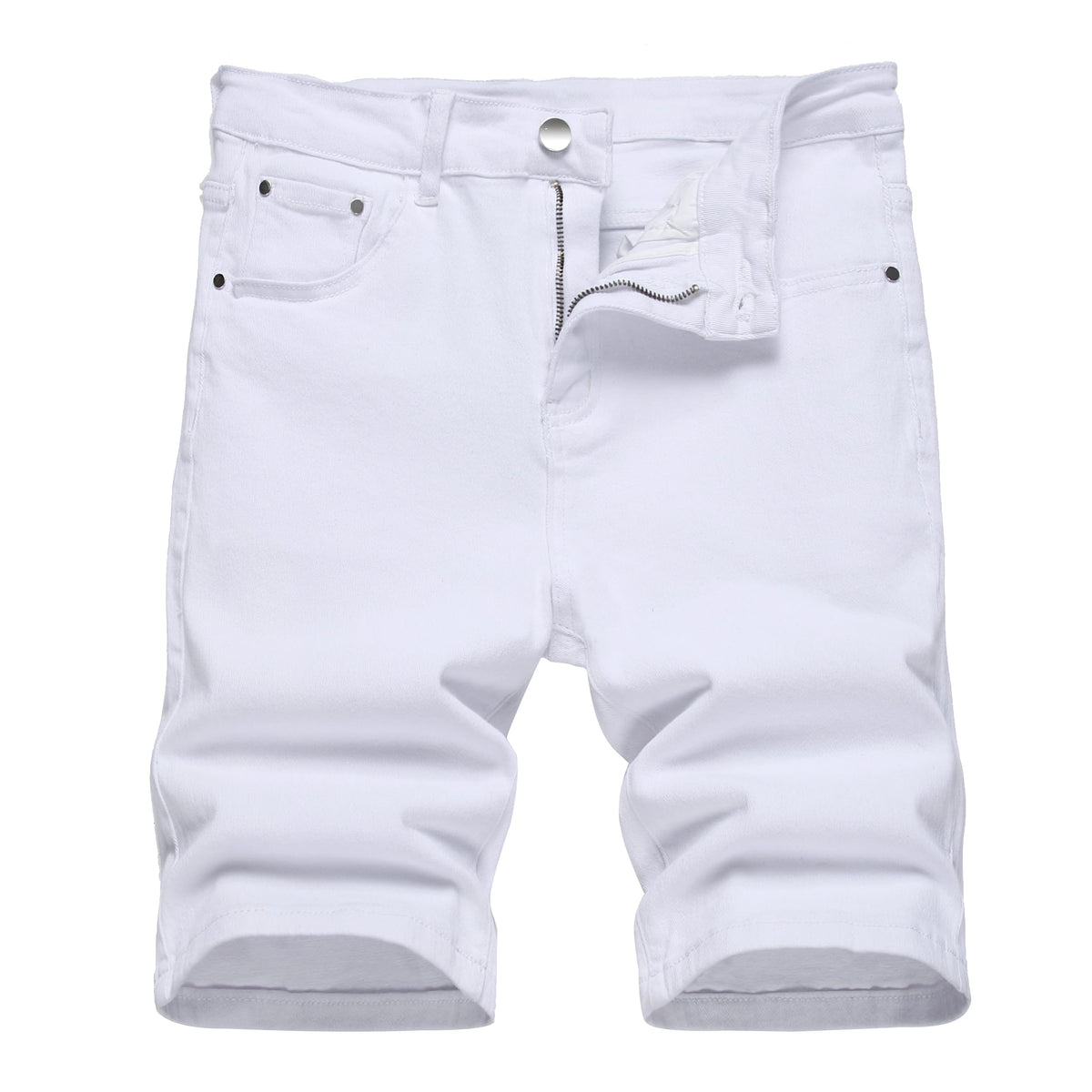 JUNBAOSS Men's Slim-Fit Ripped Stretch Denim Shorts