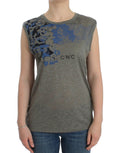 Gray print sleeveless t-shirt XS