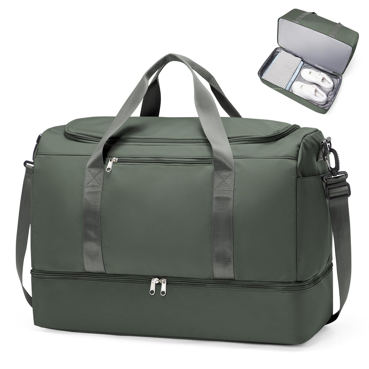 Large Carry-On Weekender Duffle Bag with Shoe Compartment