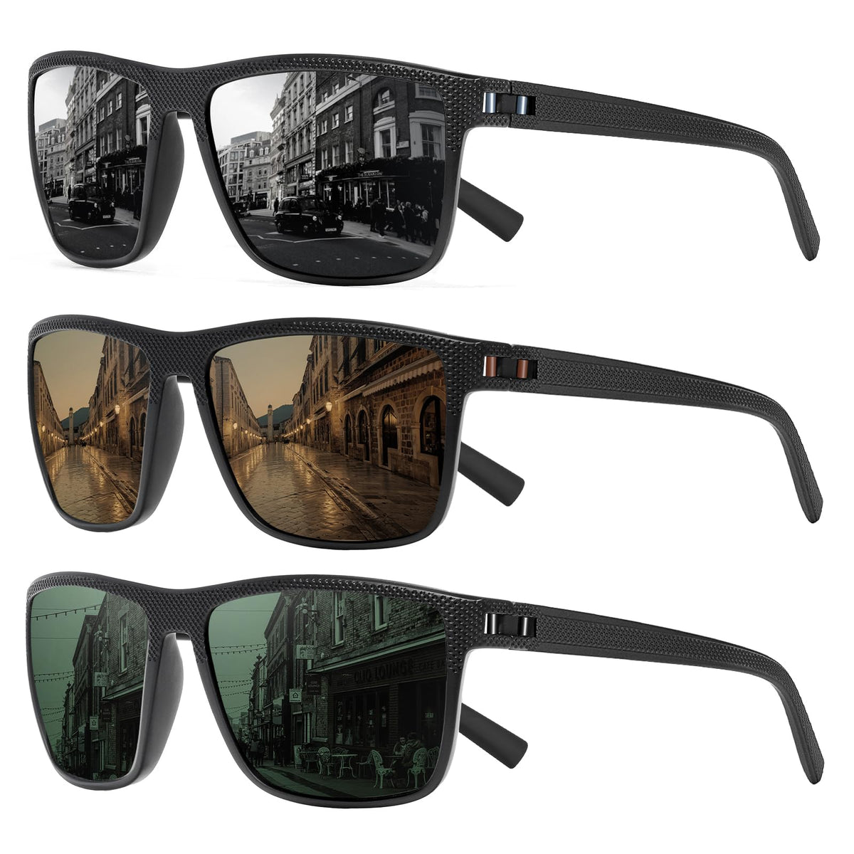TURBOPEP Square Polarized UV Protection Sunglasses for Men and Women