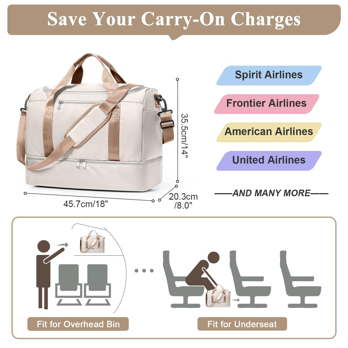 Large Travel Duffle Bag,Carry on Overnight Weekend Bag with Shoes Compartment,Weekender Bags for Women for Travel Business Trips Sport Hospital