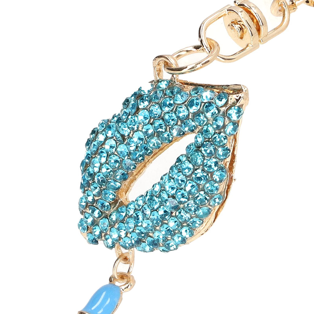 Rhinestone Lip Keychain Charm for Purses and Handbags