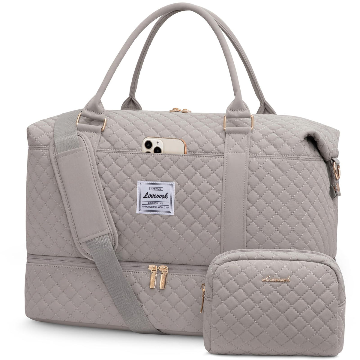 LOVEVOOK Women's Weekender Duffle Bag with Shoe Compartment