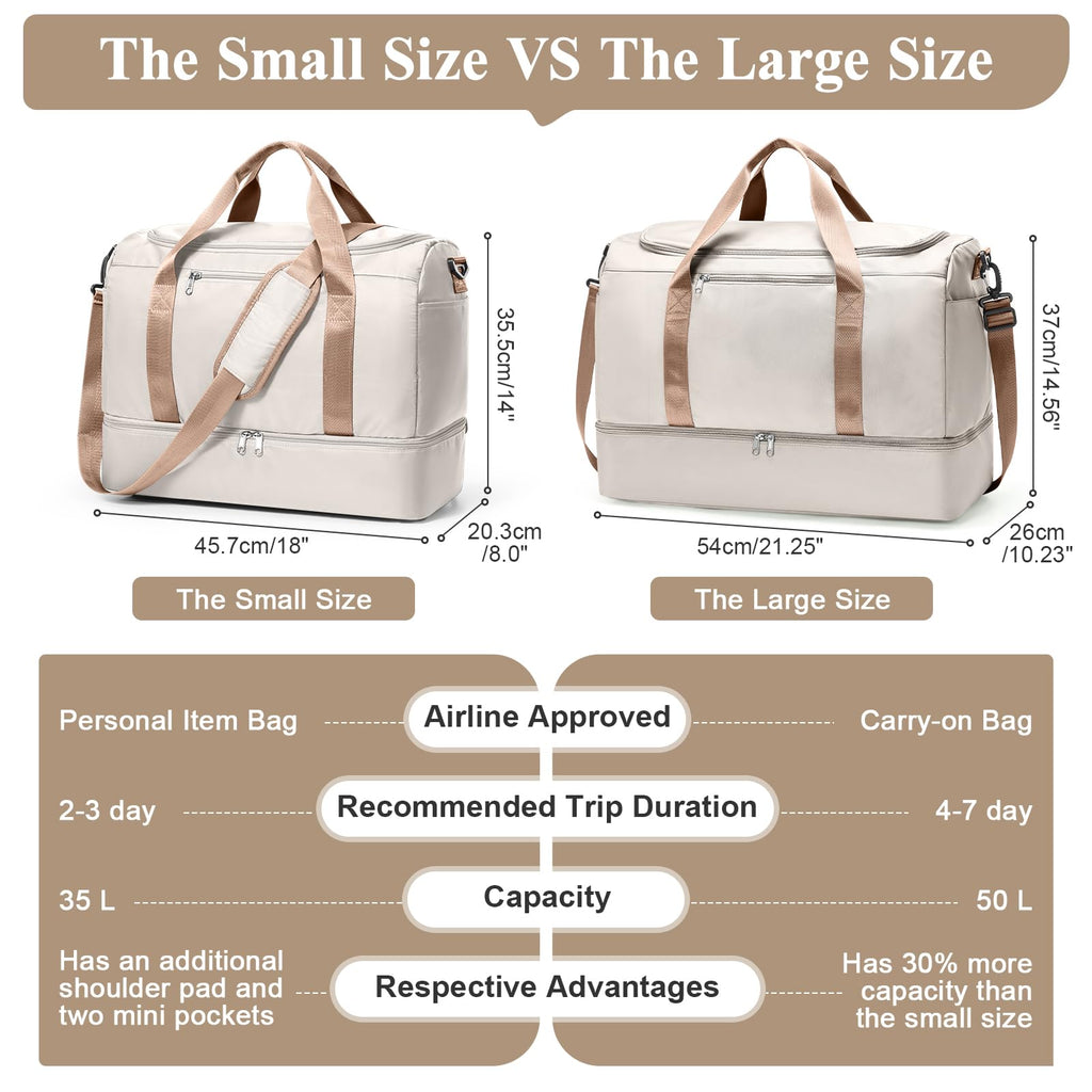Large Travel Duffle Bag,Carry on Overnight Weekend Bag with Shoes Compartment,Weekender Bags for Women for Travel Business Trips Sport Hospital