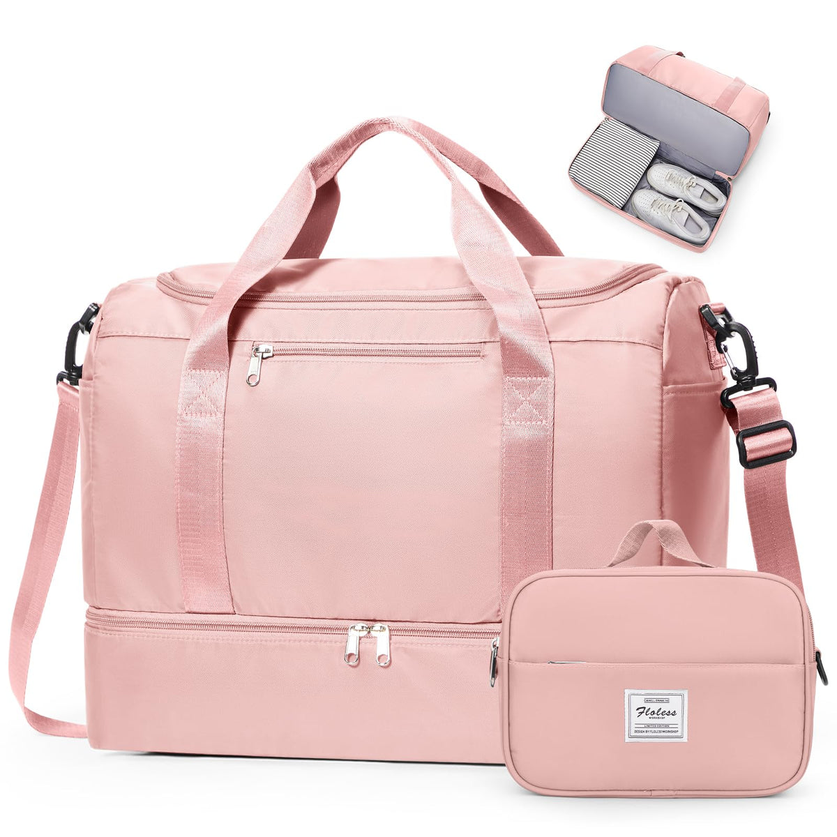 Large Travel Duffle Bag,Carry on Overnight Weekend Bag with Shoes Compartment,Weekender Bags for Women for Travel Business Trips Sport Hospital