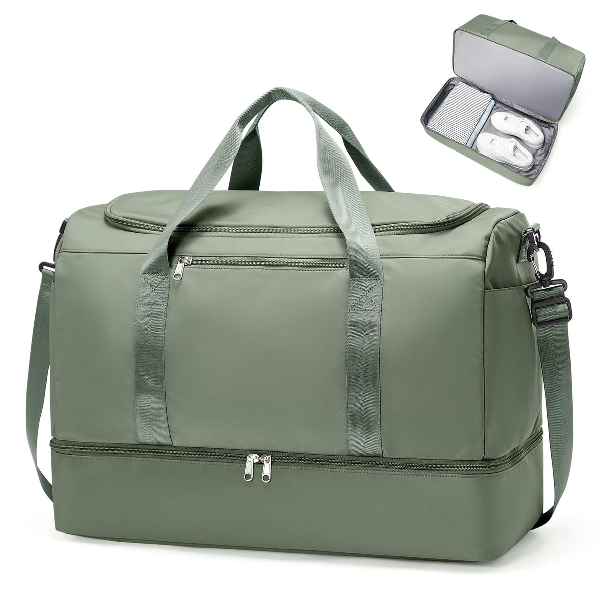 Large Carry-On Weekender Duffle Bag with Shoe Compartment