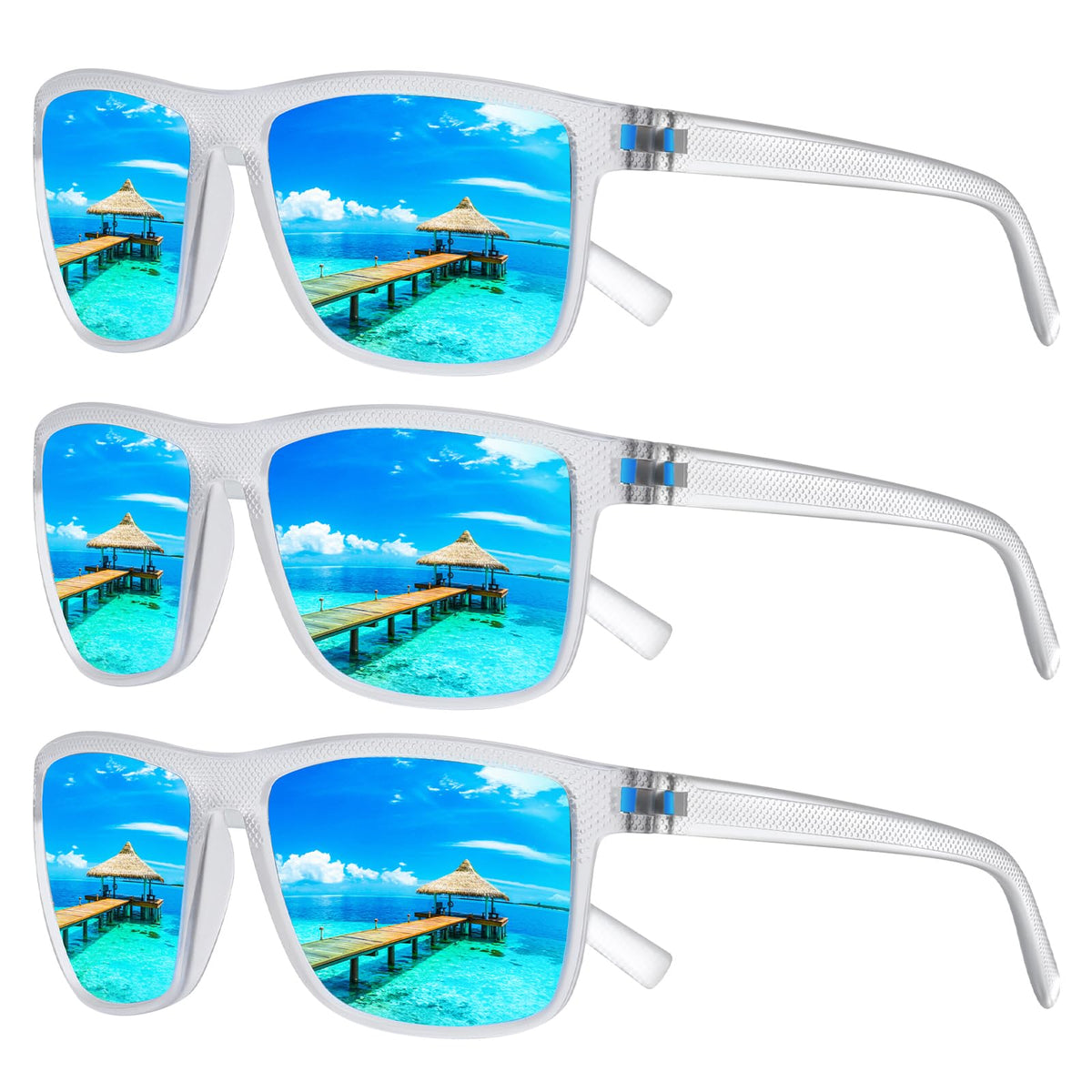 TURBOPEP Square Polarized UV Protection Sunglasses for Men and Women