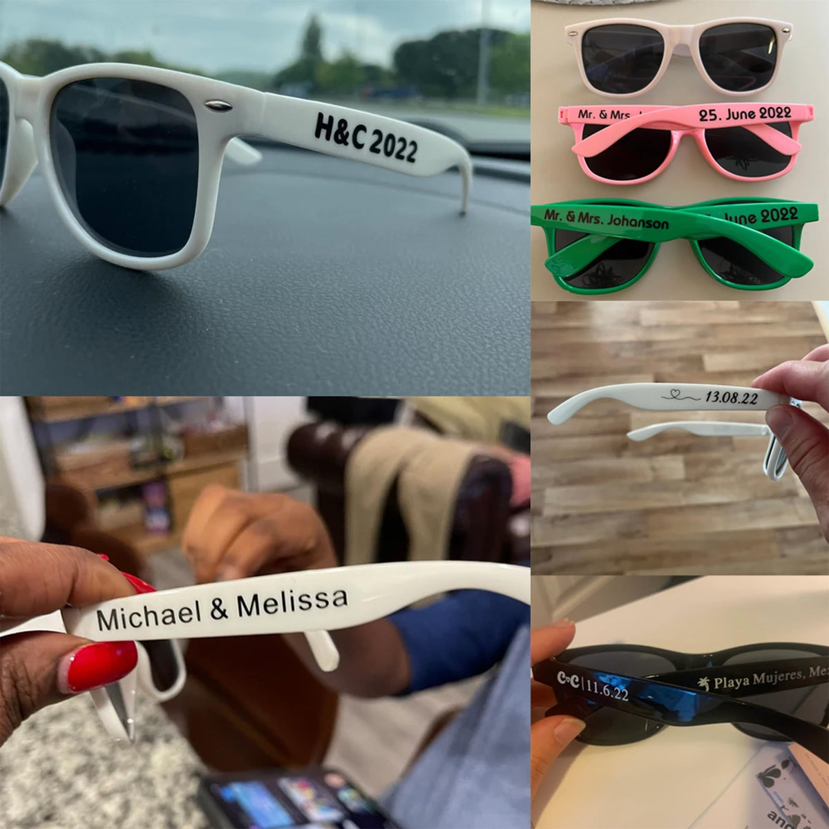 Personalized Custom Sunglasses for Weddings and Party Favors