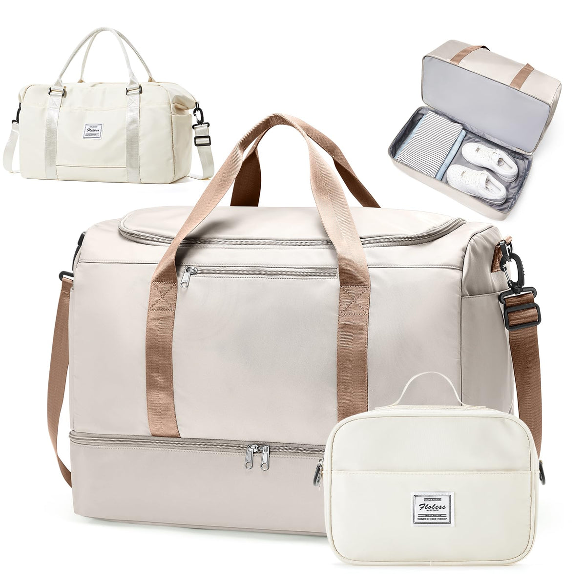 Large Carry-On Weekender Duffle Bag with Shoe Compartment