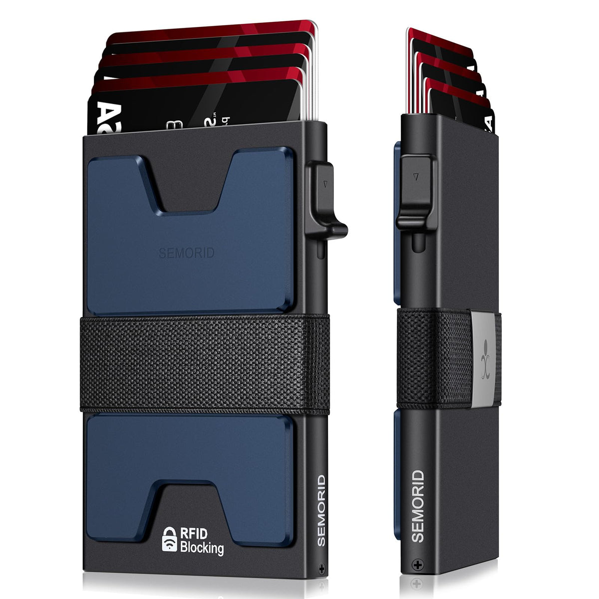 SEMORID Men's RFID Blocking Aluminum Pop-Up Wallet