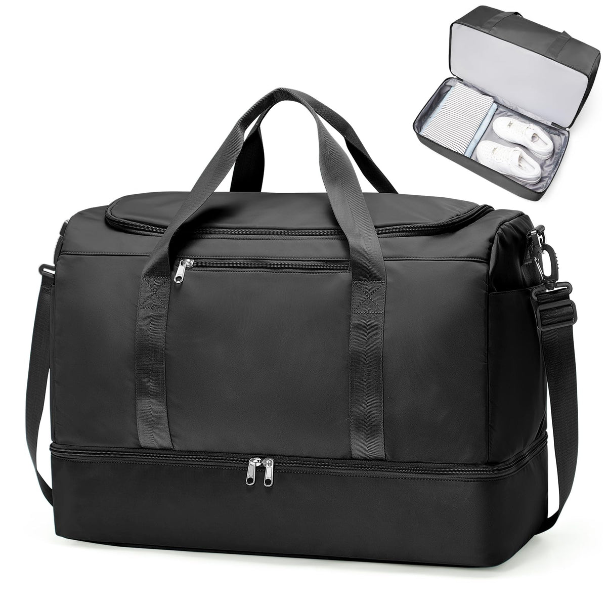 Large Carry-On Weekender Duffle Bag with Shoe Compartment