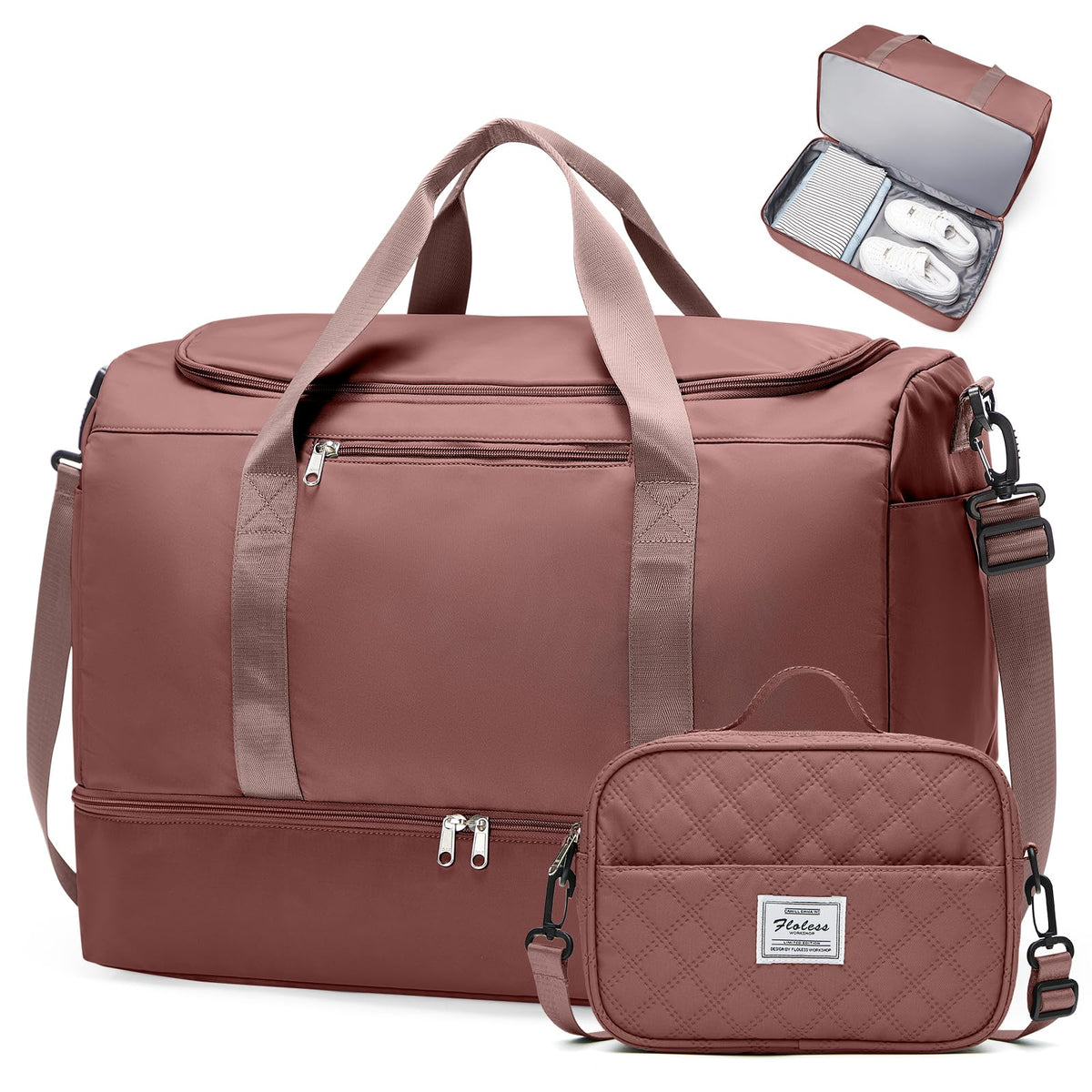 Large Carry-On Weekender Duffle Bag with Shoe Compartment