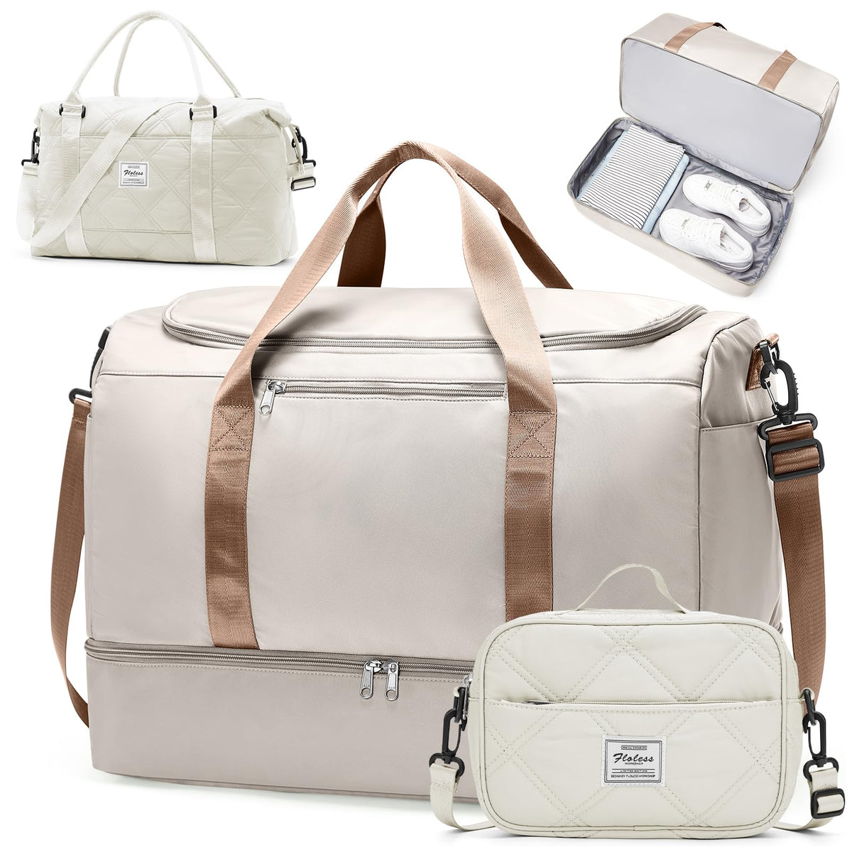 Large Carry-On Weekender Duffle Bag with Shoe Compartment