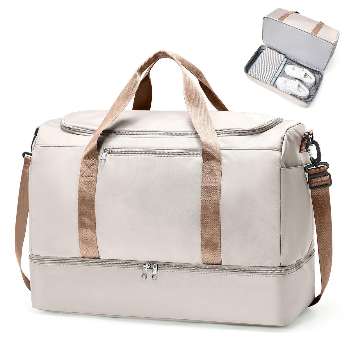 Large Carry-On Weekender Duffle Bag with Shoe Compartment