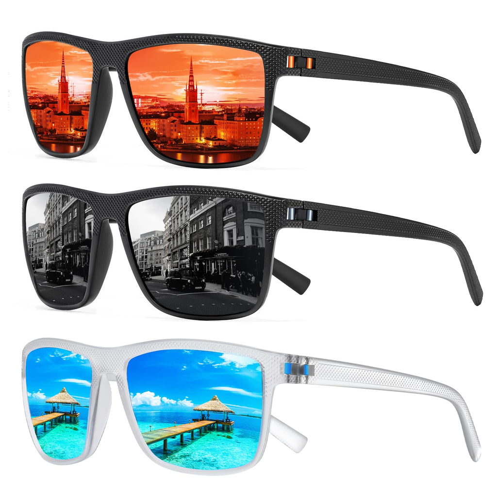 TURBOPEP Square Polarized UV Protection Sunglasses for Men and Women