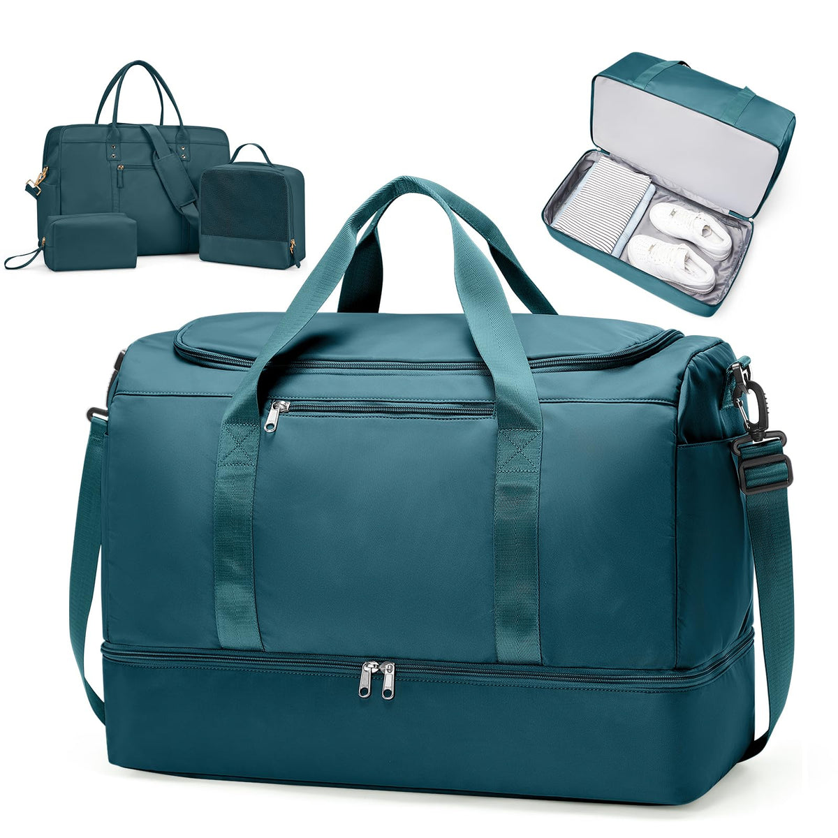 Large Carry-On Weekender Duffle Bag with Shoe Compartment