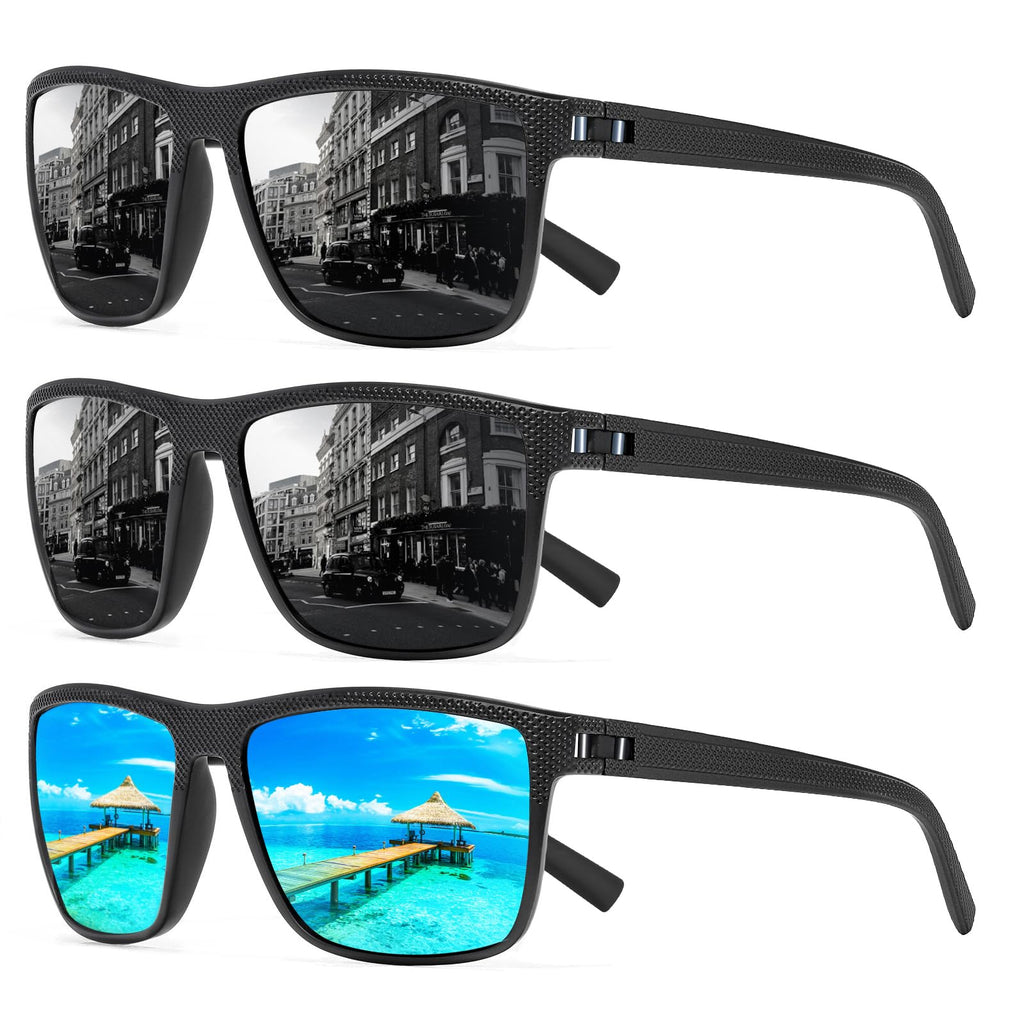 TURBOPEP Square Polarized UV Protection Sunglasses for Men and Women