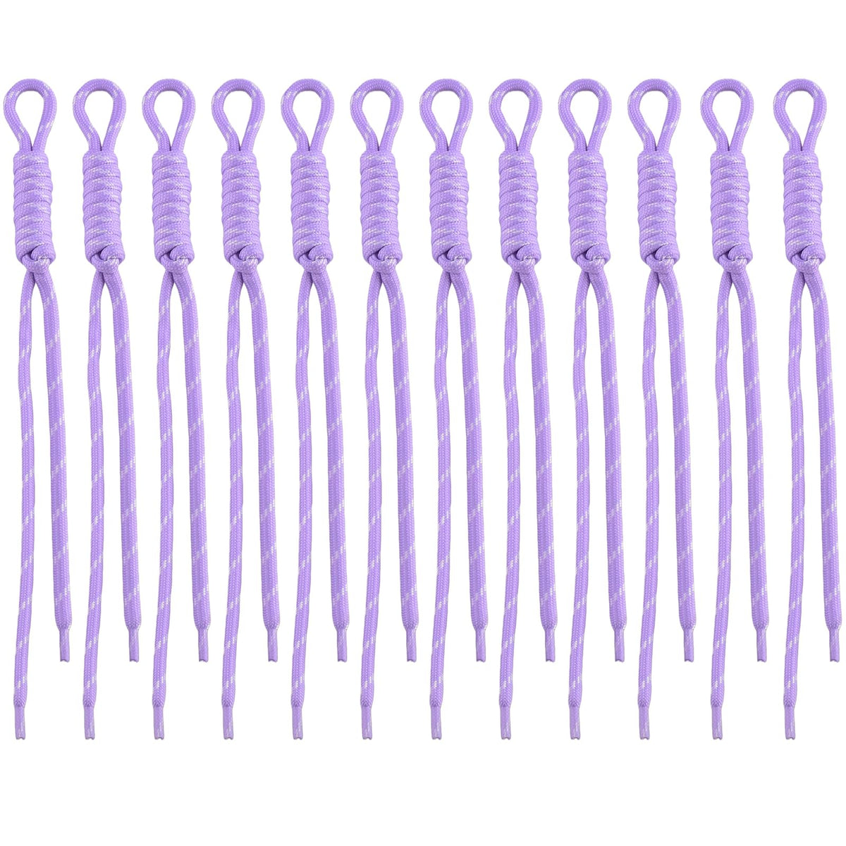 12-Piece Braided Nylon Paracord Keychain Charms for Bags