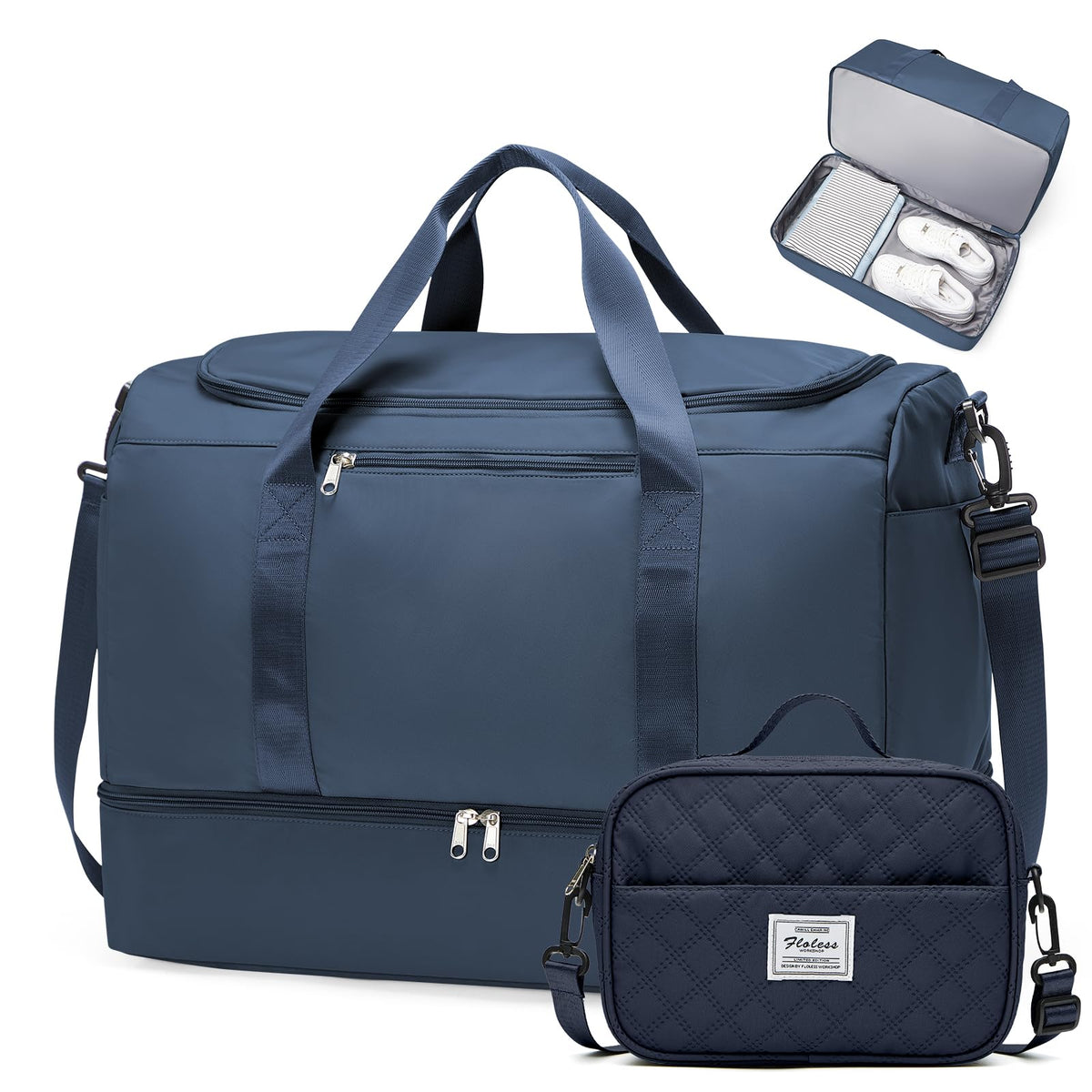 Large Carry-On Weekender Duffle Bag with Shoe Compartment